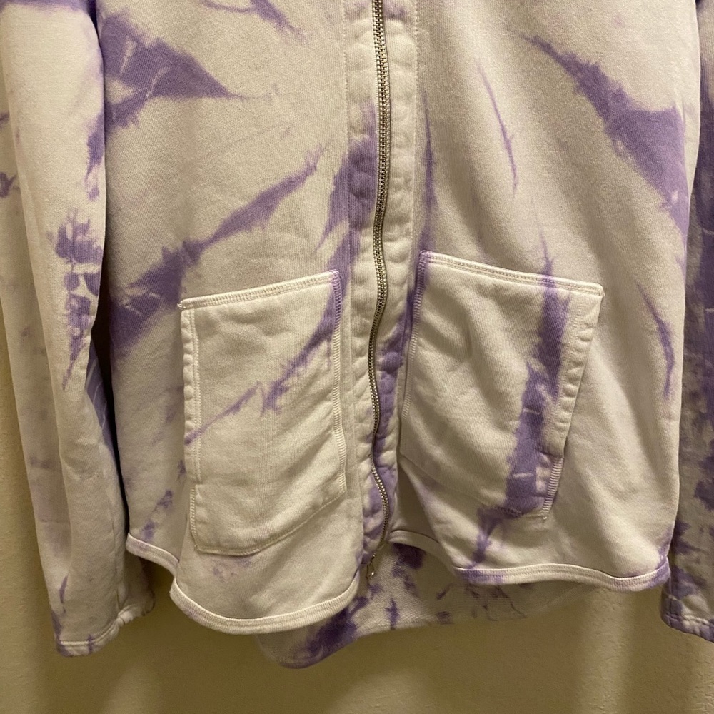 ATM Anthony Thomas Melillo Purple & White Tie Dye Zip Front Hoodie Size Small - Picture 6 of 10